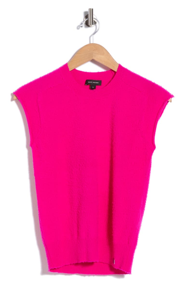 Pilled Cap Sleeve Wool Sweater Vest, Main, color, HOT PINK