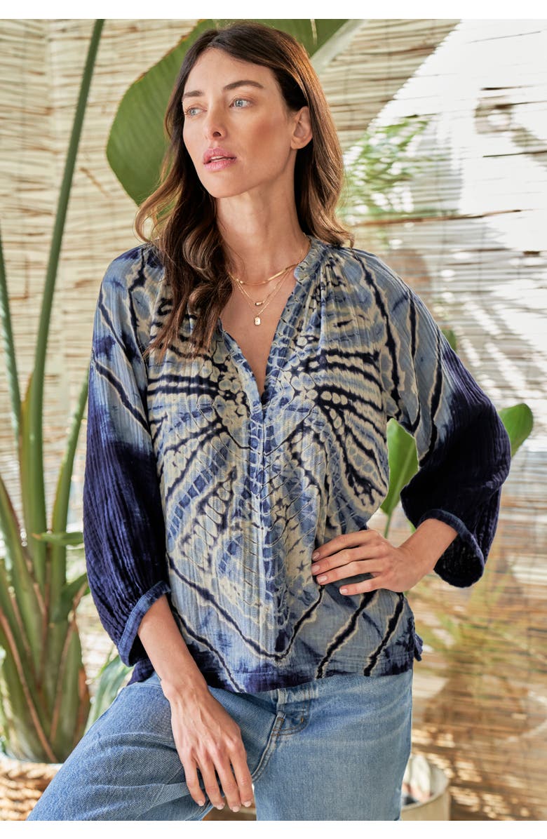 ocean+main Gauze Top, Alternate, color, Blue