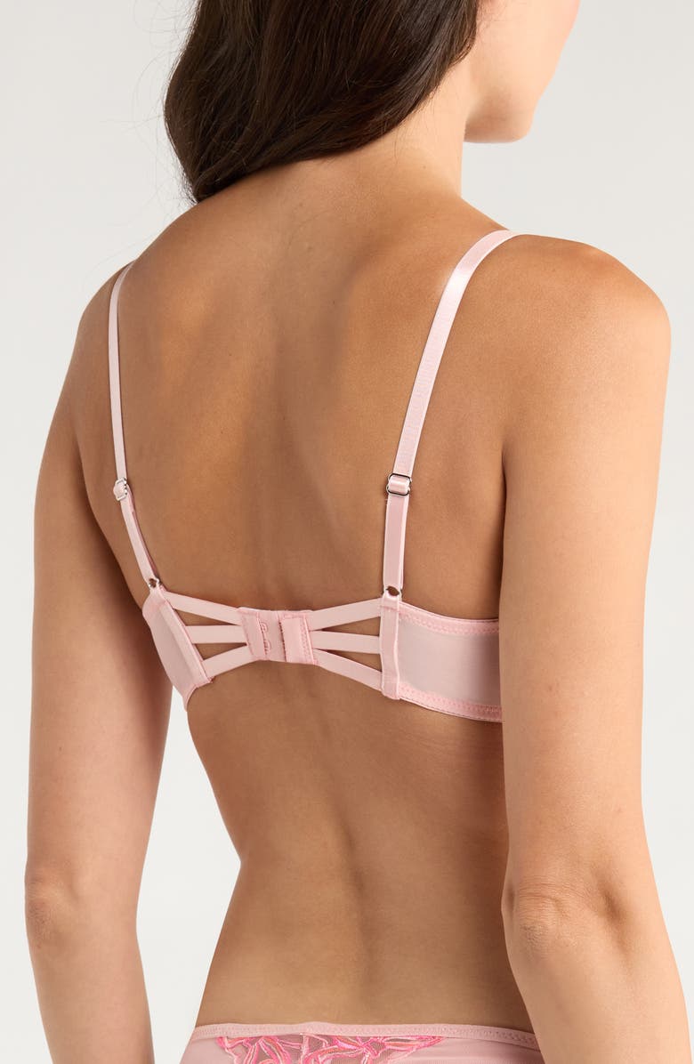 Hunkemöller Beau Up Embroidered Underwire Bra, Alternate, color, Silver Pink