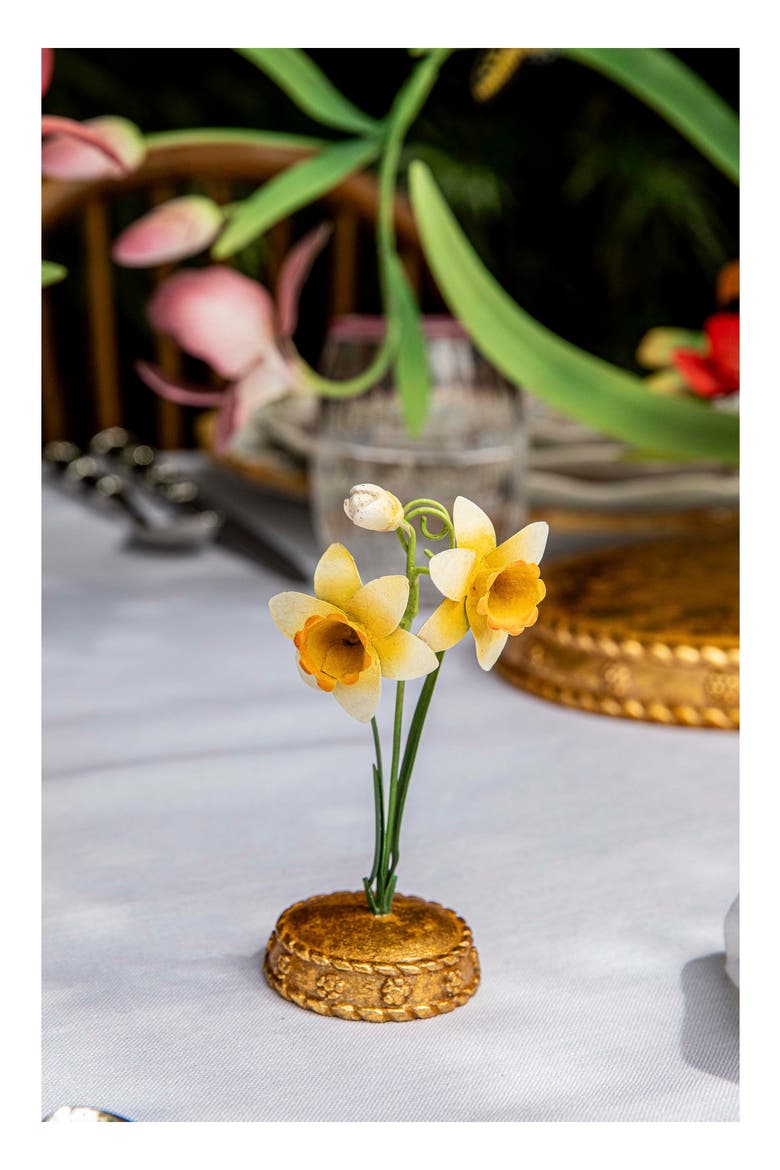 Meadow Walk Iris Place Card Holder, Alternate, color, YELLOW
