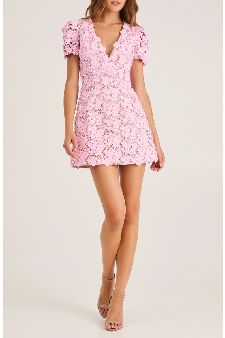 Kelly Lace Minidress, Main, color, BABY PINK