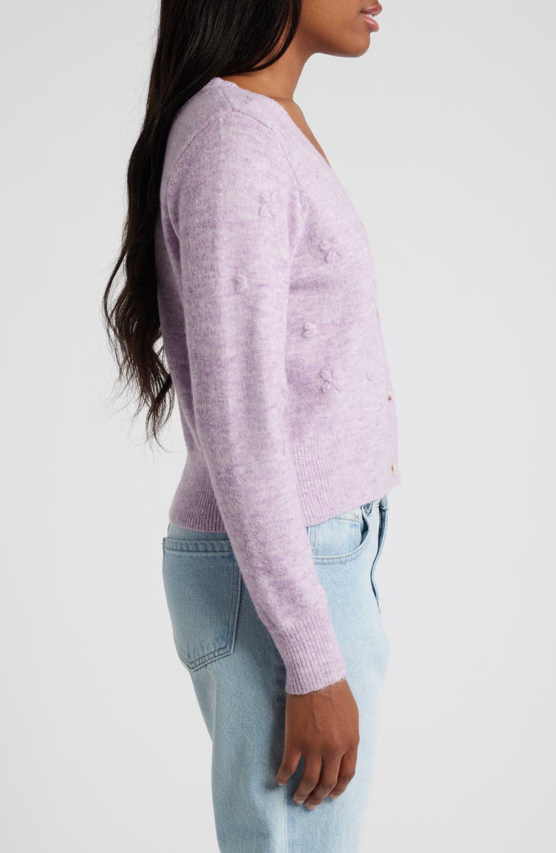 All in Favor Embroidered Flower Cardigan, Alternate, color, Lilac