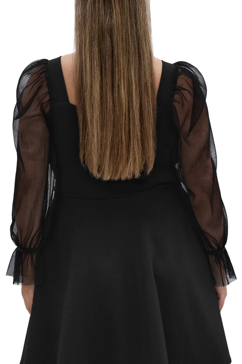 Alannah Long Sleeve Minidress, Alternate, color, BLACK