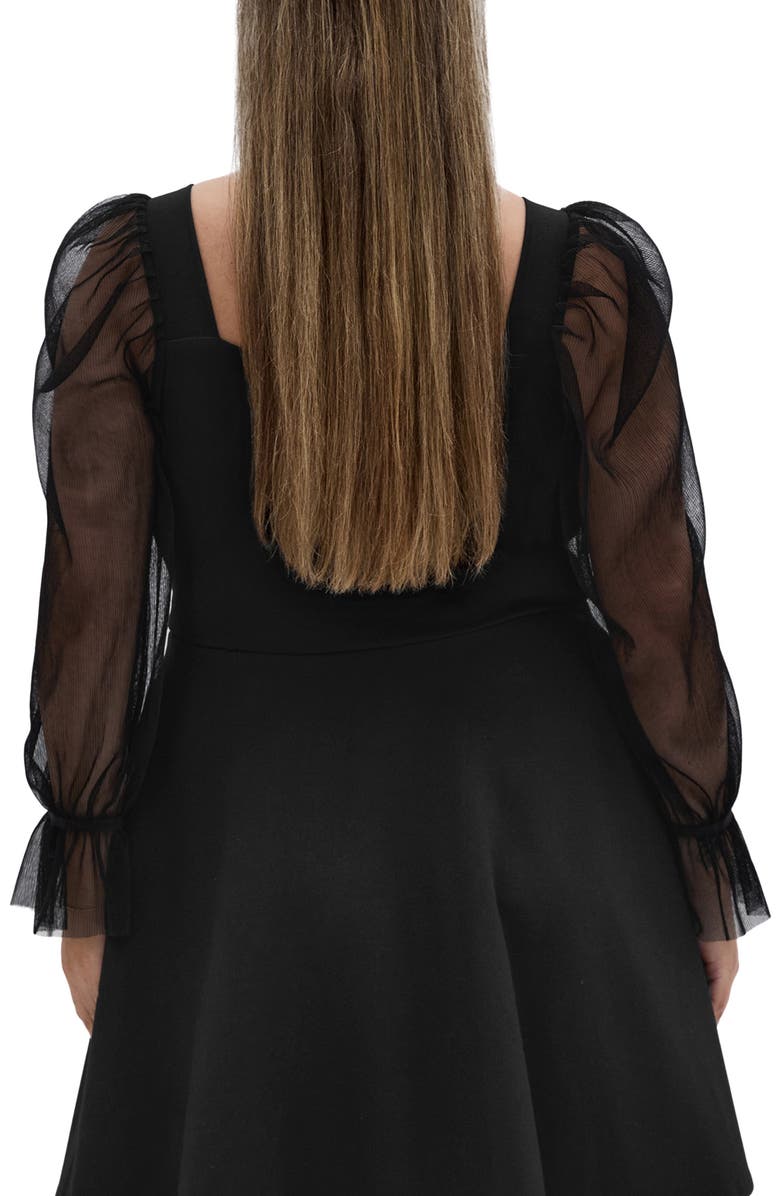 City Chic Alannah Long Sleeve Minidress, Alternate, color, Black