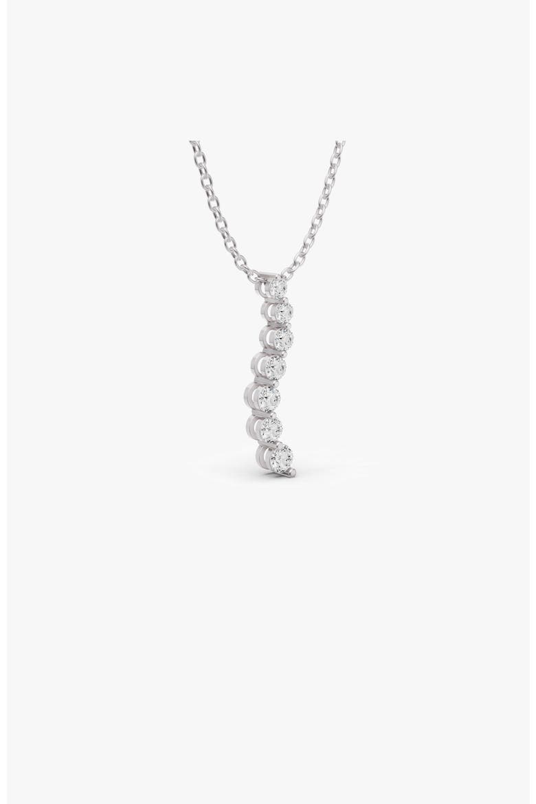 14K Gold 0.5 ct Necklace Lab Grown Diamond Journey Pendant, Alternate, color, White Gold