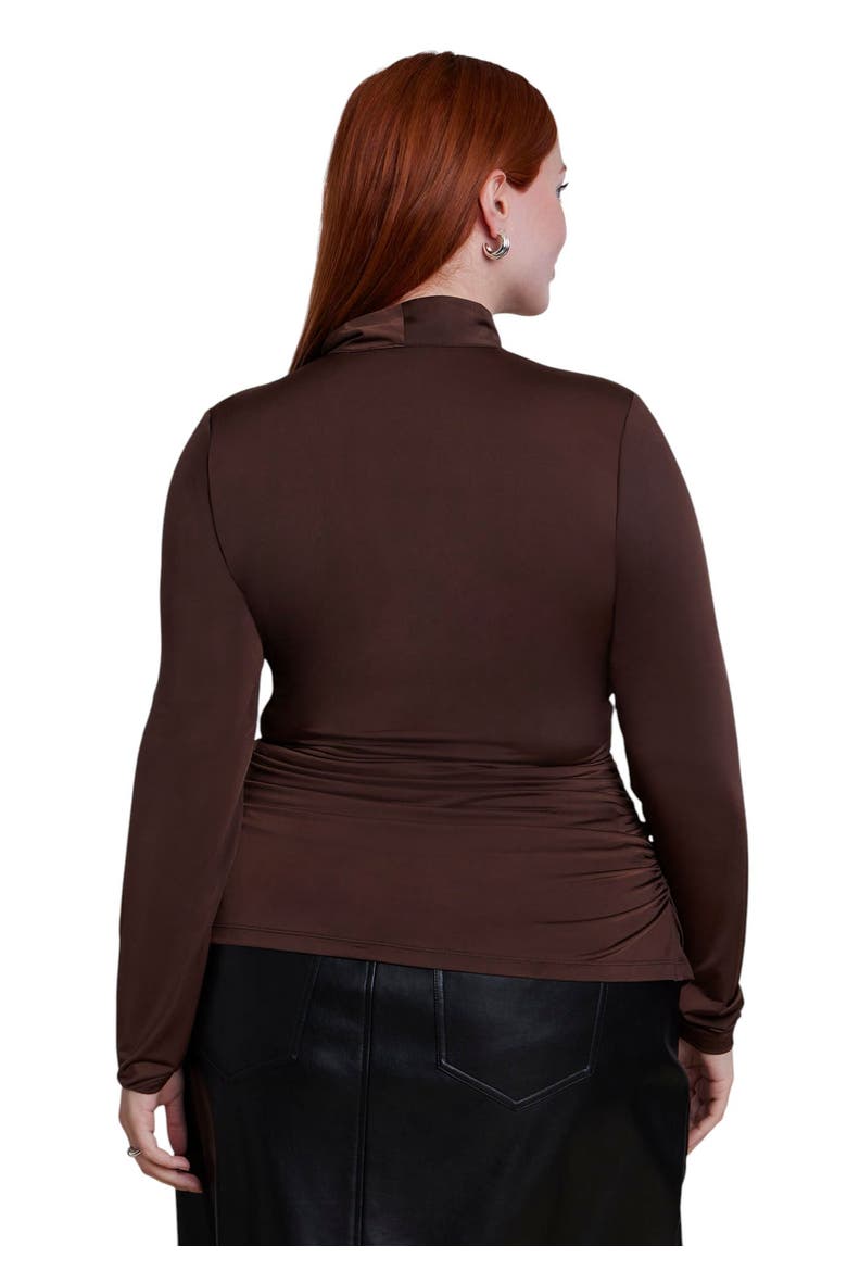 Shirred Square Neck Wire Top (plus), Alternate, color, SHAVED CHOCOLATE
