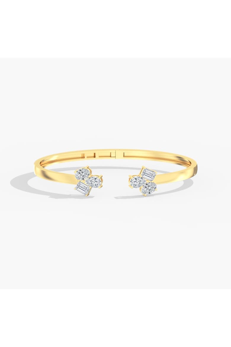 Multi Shape Cluster Cuff Lab Diamond in 14K Gold, Main, color, Yellow Gold