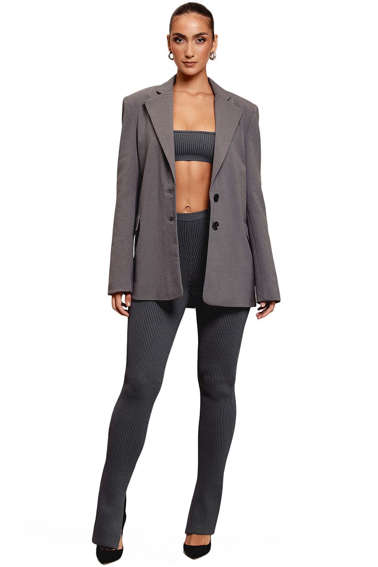 Aline Shaped Blazer, Alternate, color, DARK GREY