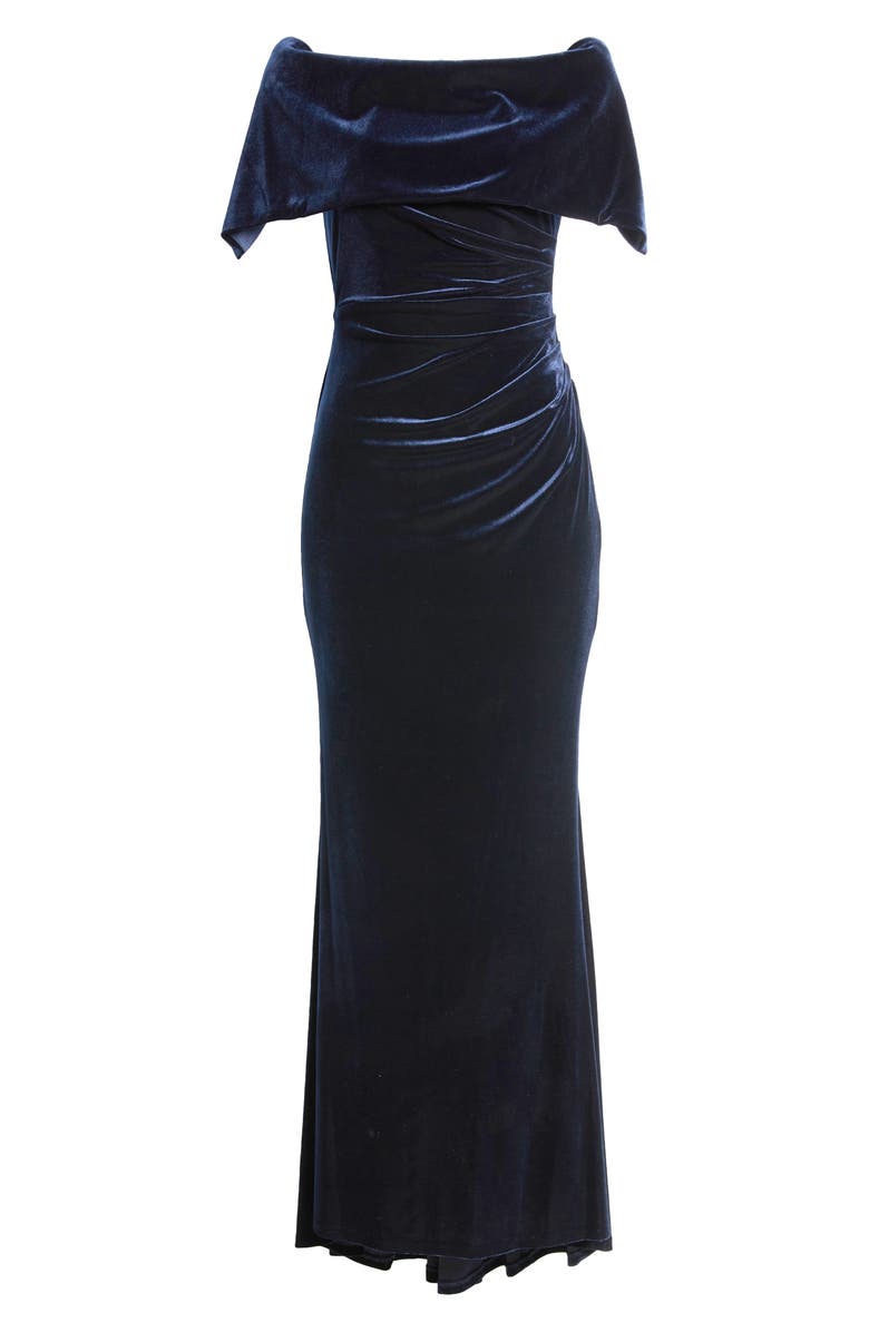 Vince Camuto Off the Shoulder Velvet Gown, Alternate, color,