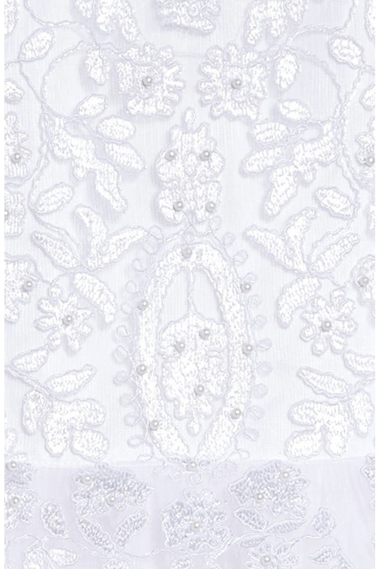 Embroidered Bodice Tulle Communion Dress, Alternate, color, WHITE