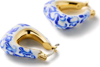 Statement Earrings - Dakota Marble Blue