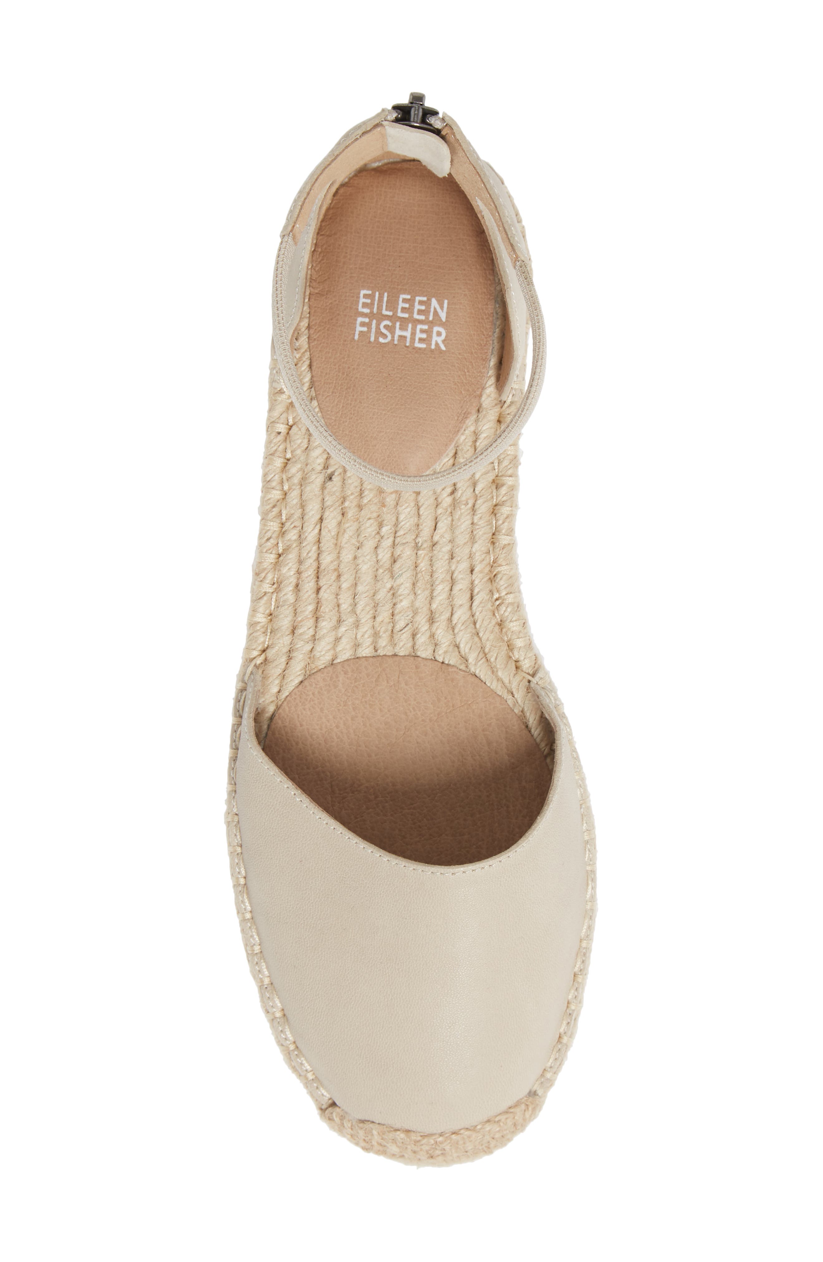 Lala Espadrille Flat, Alternate, color, BONE LEATHER