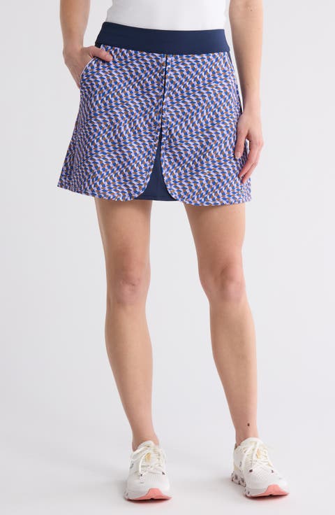 Optical Print Colorblock Skort