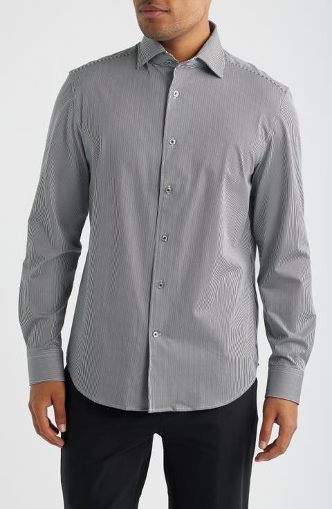 Devon OoohCotton® Stripe Long Sleeve Button-Up Shirt