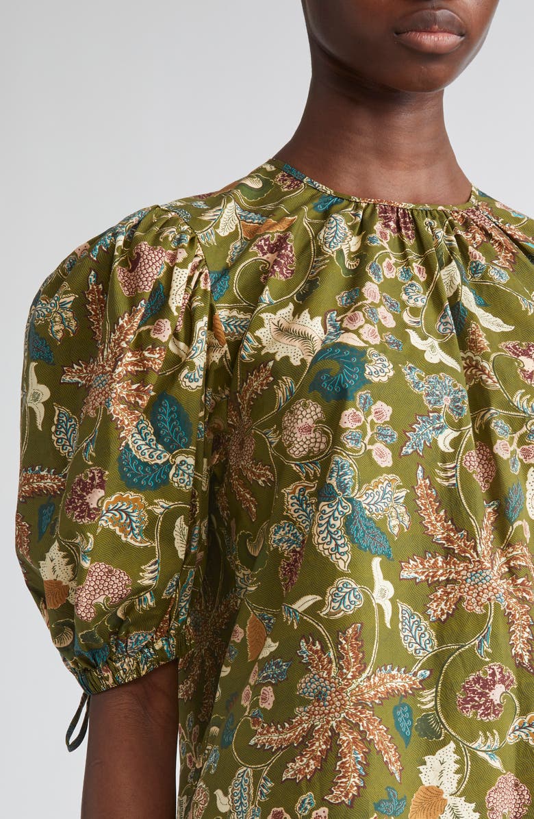 Ulla Johnson Coralie Embroidered Puff Sleeve Top, Alternate, color, Lichen