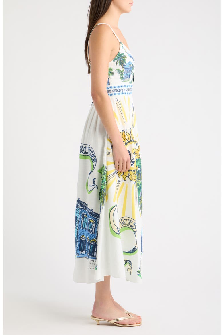 Wendley Floral Print Sundress, Alternate, color, COCONUT