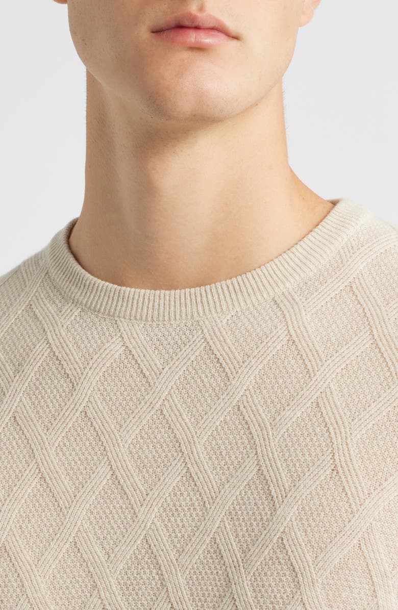 Canali Geo Regular Fit Wool & Cashmere Sweater, Alternate, color, Beige