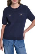 KARL LAGERFELD PARIS Short Sleeve Sweater