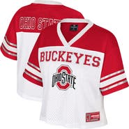 COLOSSEUM Women's Colosseum  White Ohio State Buckeyes Treasure Cropped Football Jersey