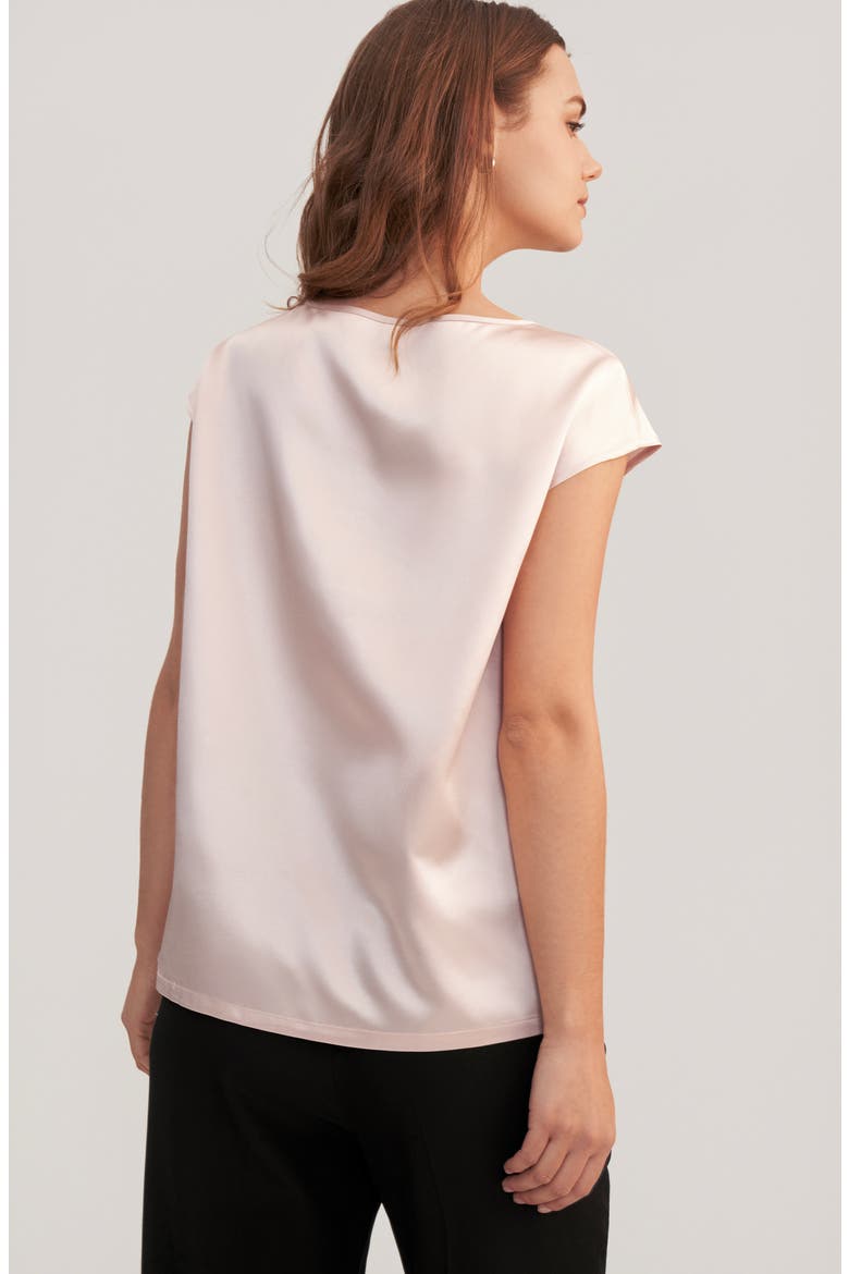 Women's Basic Cap Sleeves Silk Tee, Alternate, color, Pale Pink