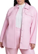 ELOQUII Pocket Detail Faux Leather Jacket