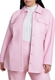 ELOQUII Pocket Detail Faux Leather Jacket