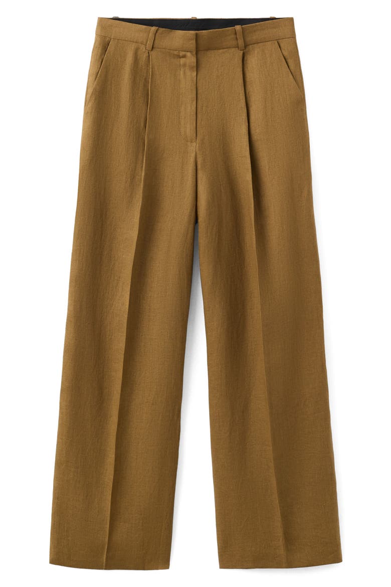 Linen Straight Leg Suit Pants, Alternate, color, OLIVE GREEN