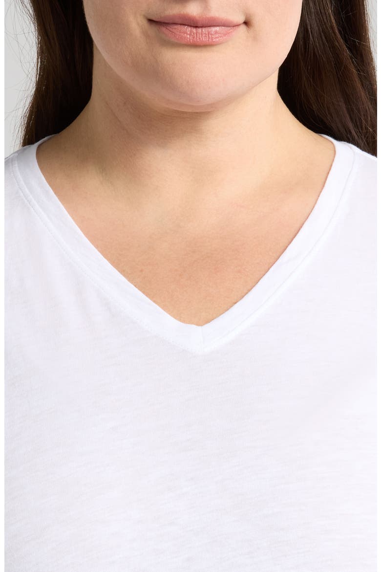 Easy V-Neck Organic Cotton T-Shirt, Alternate, color, WHITE