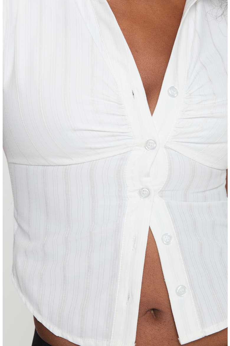 Sakshi Short Sleeve Button-Up Shirt, Alternate, color, WHITE