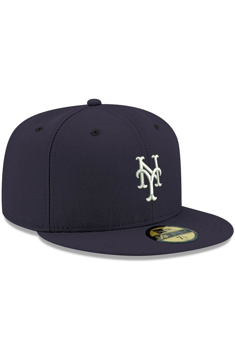 New Era Men's New Era Navy New York Mets White Logo 59FIFTY Fitted Hat, Alternate, color, 