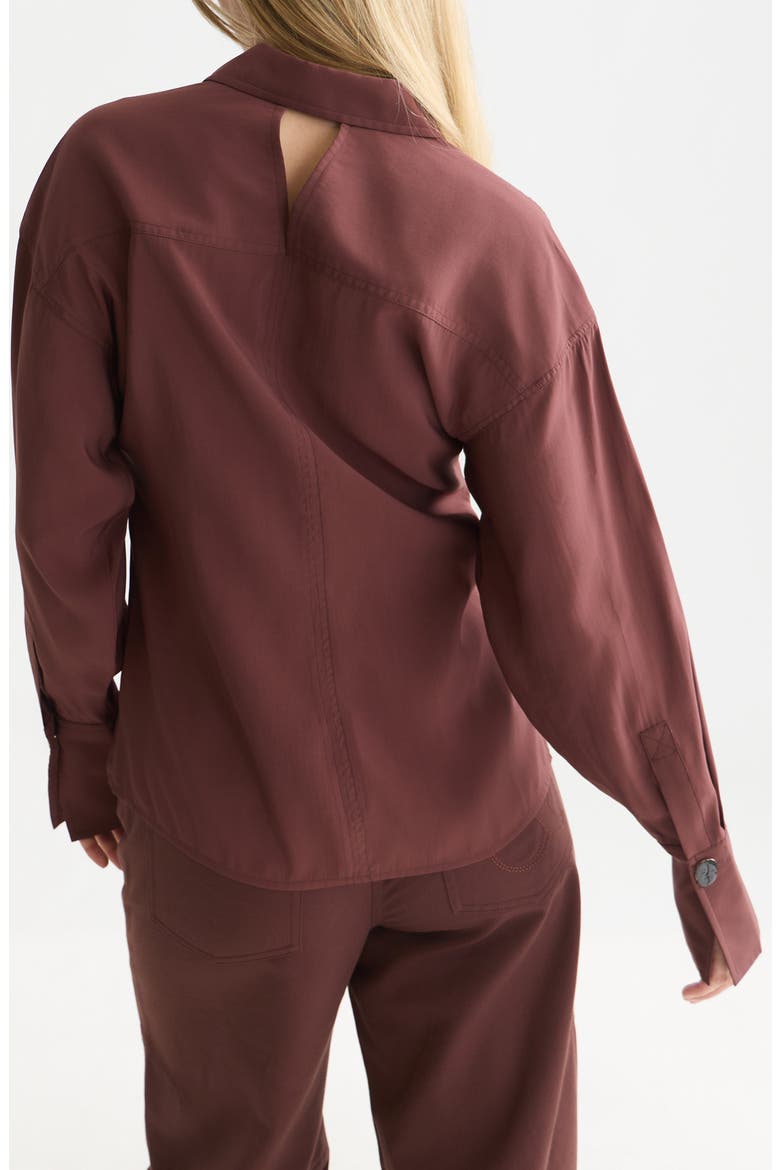 Button Waist Shirt, Alternate, color, BITTER CHOCOLATE