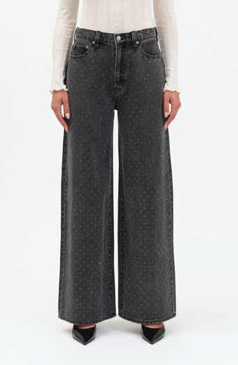 DAZE The Wanderer Rhinestone Wide Leg Jeans