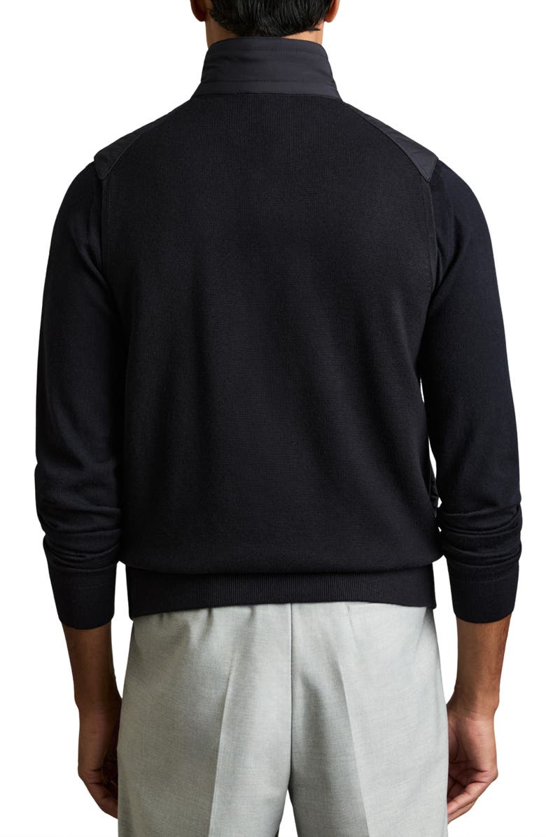 Reiss William Mixed Media Vest, Alternate, color, Navy