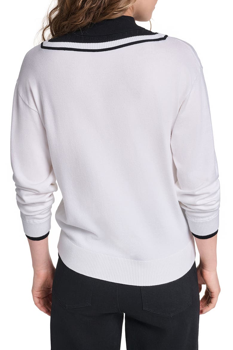 Eiffel Tower Twofer Sweater, Alternate, color, SOFT WHITE/ BLACK