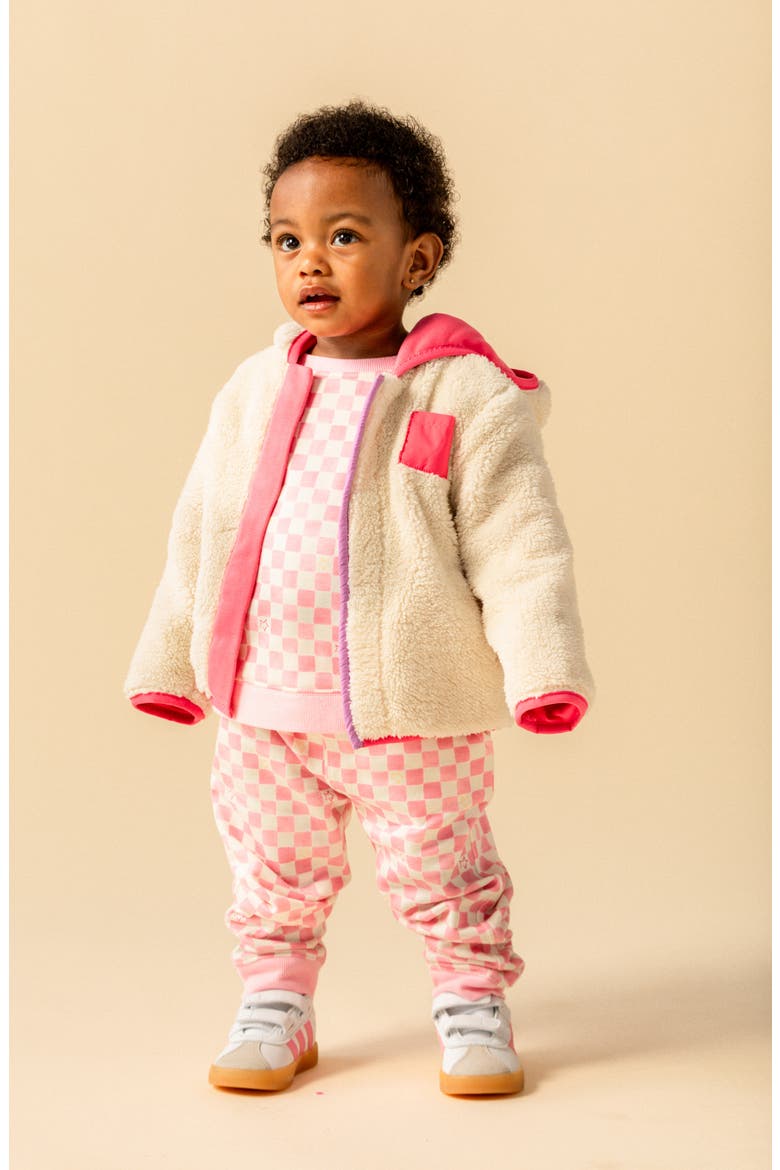 Gentle High Pile Fleece Hooded Magnetic Jacket, Alternate, color, BEIGE