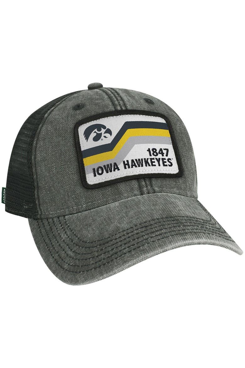 Men's Black Iowa Hawkeyes Sun & Bars Dashboard Trucker Snapback Hat, Alternate, color, Black