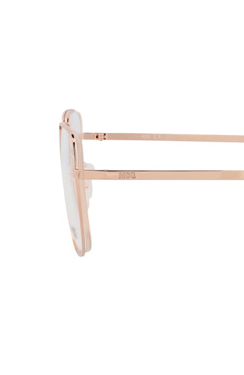 Alexander Mcqueen Mcqueen 52mm Square Optical Glasses In Gold Gold Transparent