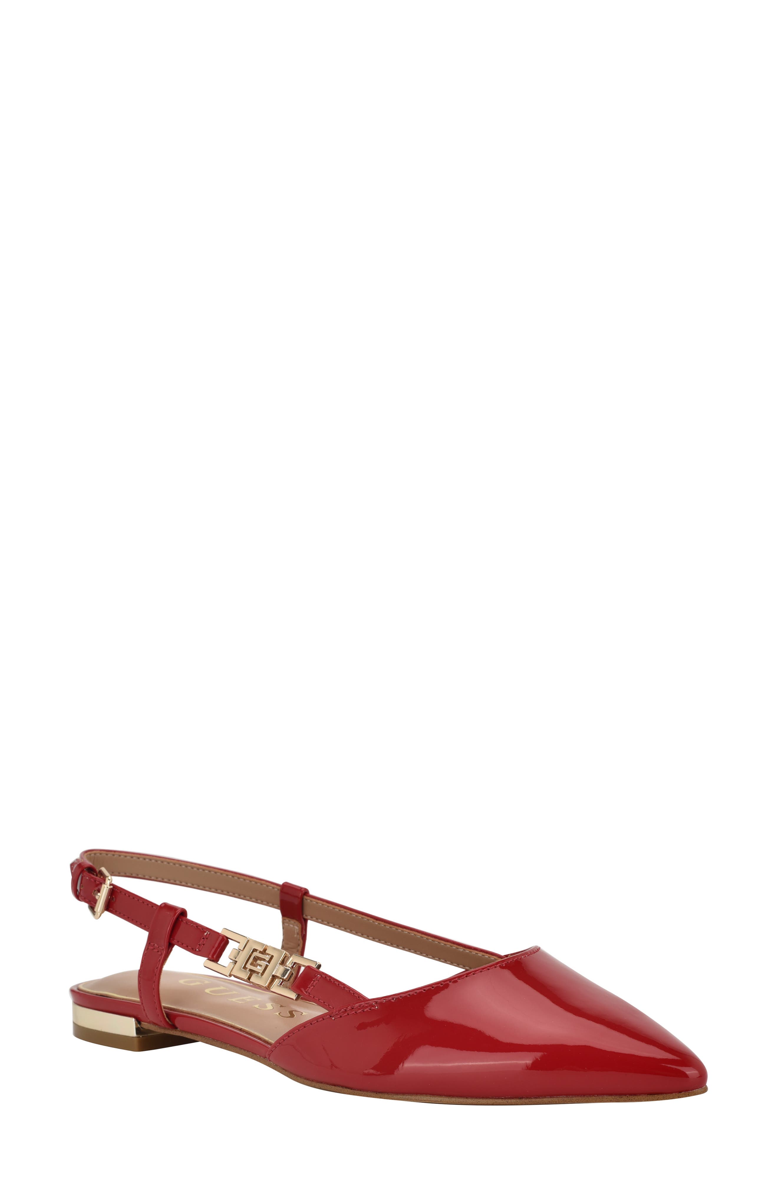 GUESS Franie Pointed Toe Slingback Flat, Main, color, 
