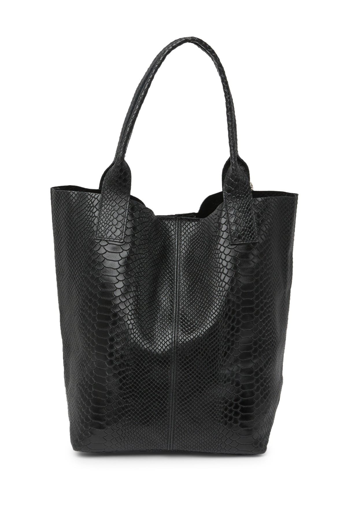 RENATA CORSI Croc Embossed Leather Shoulder Bag, Alternate, color, 