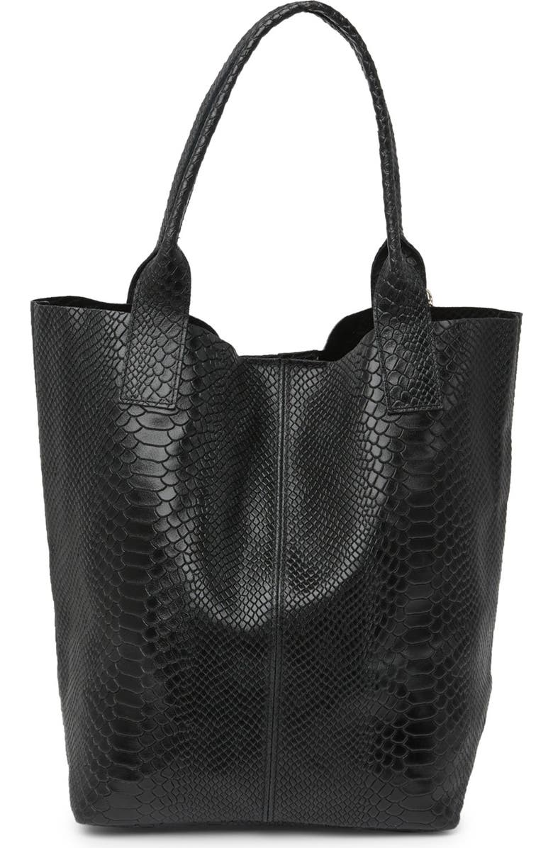 RENATA CORSI Croc Embossed Leather Shoulder Bag, Alternate, color,