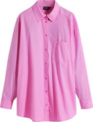 Desigual Graphic Oversize Cotton Button-Up Shirt