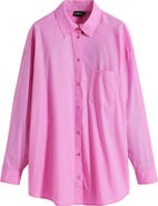 Desigual Graphic Oversize Cotton Button-Up Shirt