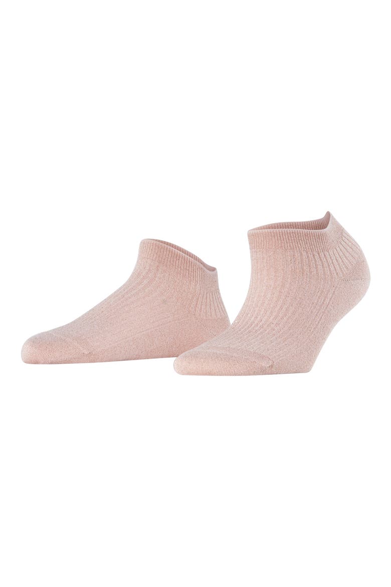 Metallic Rib Quarter Socks, Main, color, BLOSSOM