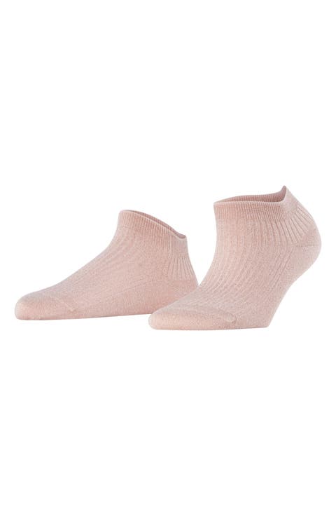 Metallic Rib Quarter Socks