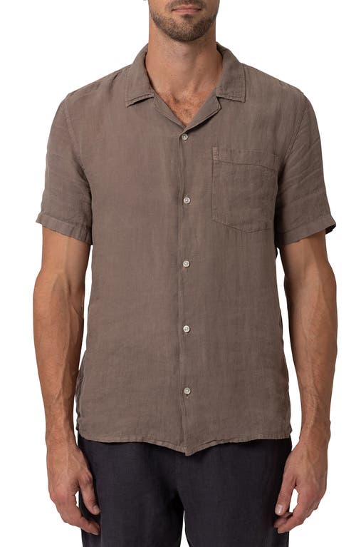 Mavi Jeans Linen Camp Shirt In Brindle
