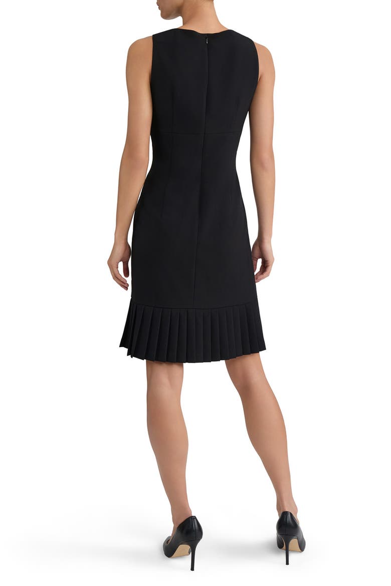 Pleated Sleeveless Sheath Dress, Alternate, color, BLACK