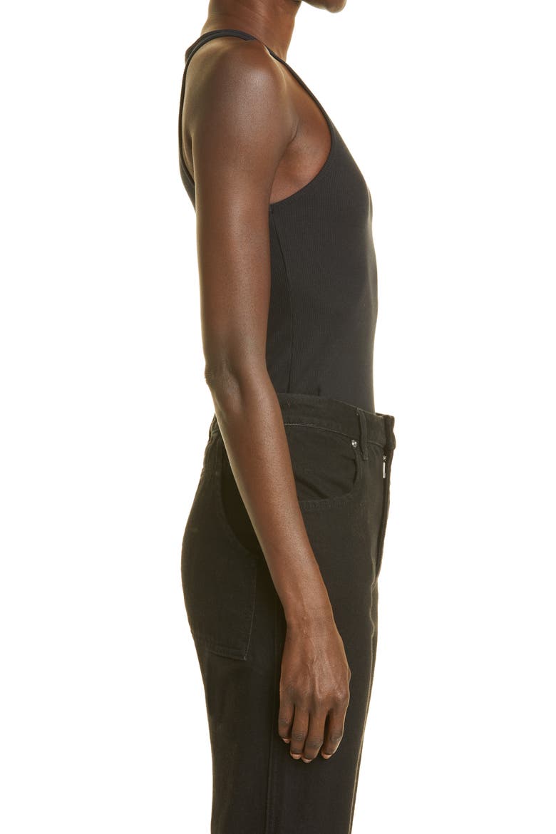 Gender Inclusive Romain Cutout Rib Tank, Alternate, color, BLACK