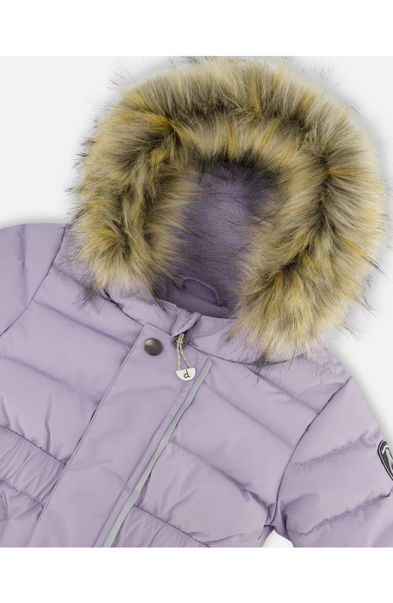 Deux par Deux Baby Girl One-Piece Original Puffy Snowsuit, Alternate, color, Purple Gray