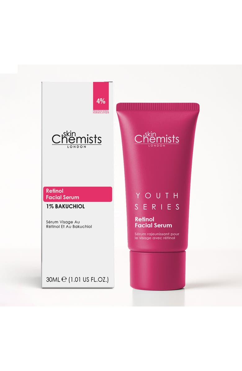 SKINCHEMISTS Retinol Bakuchiol Facial Serum 30ml, Main, color, White