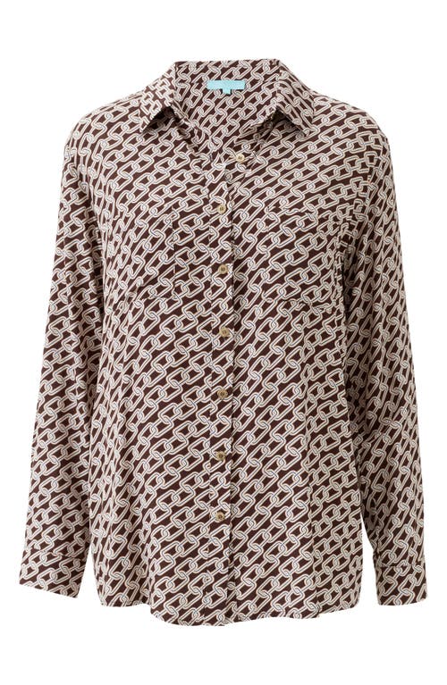 Melissa Odabash Millie Chain Cover-up Shirt In Burgundy